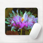 Atemberaubend Magenta und Lime Green Cactus Dahlia Mousepad (Mit Mouse)