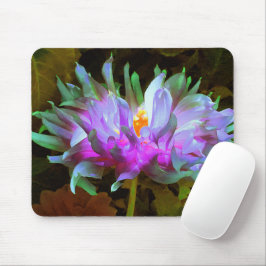 Atemberaubend Magenta und Lime Green Cactus Dahlia Mousepad