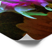 Atemberaubend Magenta und Lime Green Cactus Dahlia Poster (Ecke)