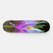 Atemberaubend Magenta und Lime Green Cactus Dahlia Skateboard (Horizontal)