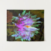 Atemberaubend Magenta und Lime Green Cactus Dahlia Wandteppich (Vorderseite (Horizontal))