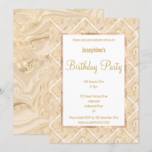 ATEMBERAUBEND METALLIKCHAMPAGNE & GOLD CUSTOM SATI EINLADUNG