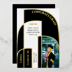 Atemberaubend Modern Geometric Deko Abschluss Foto Folieneinladung