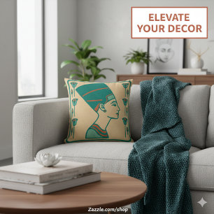 Atemberaubend Nefertiti Ancient Royal Art Kissen