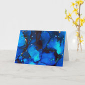 Atemberaubend Ocean Holographic Alcohol Ink Painti Karte (Gelbe Blume)