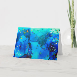 Atemberaubend Ocean Holographic Alcohol Ink Painti Karte
