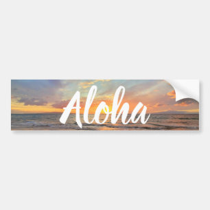 Atemberaubend Orange Maui Sunset Aloha Autoaufkleber