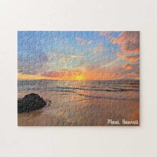Atemberaubend Orange Maui Sunset Puzzle (Horizontal)