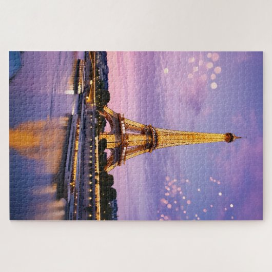 Atemberaubend Paris Eiffel Tower Night Scene Puzzle (Horizontal)