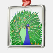 Atemberaubend Peacock Originalkunst von Sophie Age Silbernes Ornament (Links)