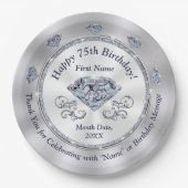 Atemberaubend Personalisiert, 75. Geburtstag Telle Pappteller (Vorderseite)