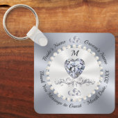 Atemberaubend Personalisiert, Diamant-Gastgeschenk Schlüsselanhänger (Vorderseite)