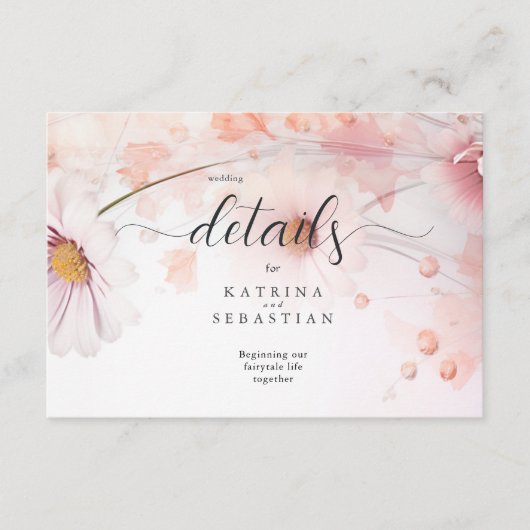 Atemberaubend Pink Daisies Begleitkarte (Vorderseite)