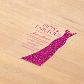 Atemberaubend Pink Dress 50. Geburtstagsparty Acryleinladungen (Ablage )