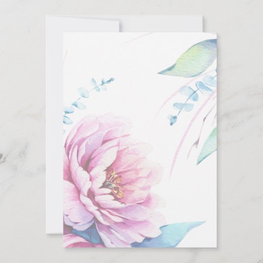 Atemberaubend Pink Peonies Bridal Dusche Einladung (Rückseite)