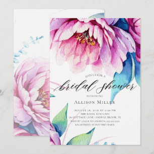 Atemberaubend Pink Peonies Bridal Dusche Einladung