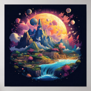 Atemberaubend Planet Erde KunstIllustration für Ki Poster