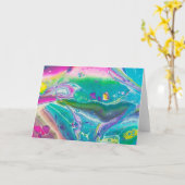 Atemberaubend Psychedelic Acrylic Fluid Art Karte (Gelbe Blume)