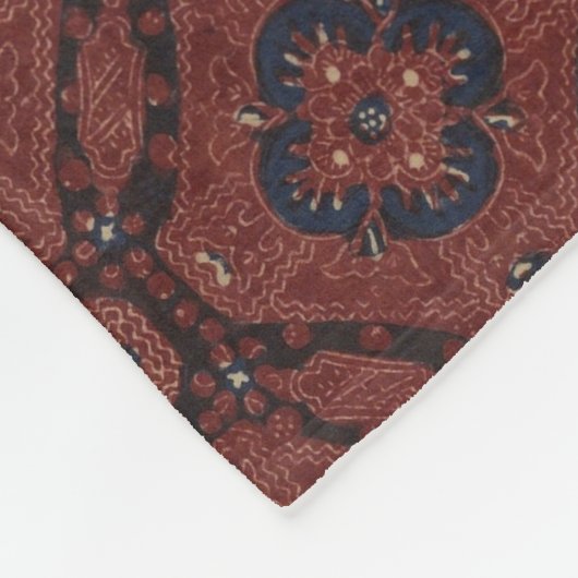 Atemberaubend Red & Blue Floral Batik Fleece Blank (Ecke)