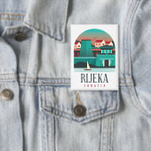 Atemberaubend Rijeka Croatia Vintage Travel Button (Insitu)