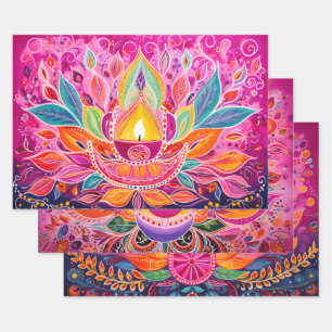 Atemberaubend rosa Diwali Geschenkpapier Set
