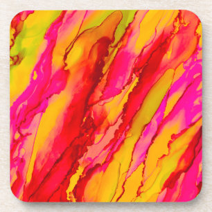 Atemberaubend Rosa gelbe Alkoholfarbe Getränkeuntersetzer