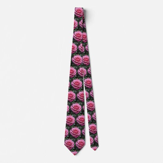 Atemberaubend rosa Roses Formal Necktie Krawatte (Vorderseite)