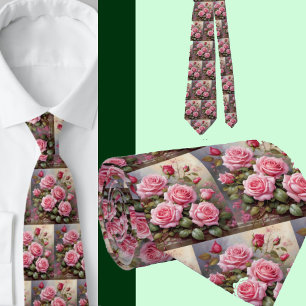 Atemberaubend rosa Roses Formal Necktie Krawatte