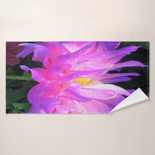Atemberaubend rosa und Lila Kaktus Dahlia Badehandtuch (Badehandtuch)