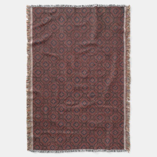 Atemberaubend Rot & Blau Blütenblume Batik Kegelbl Decke (Vorderseite Vertikal)