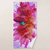 Atemberaubend Rot und Heiß rosa Kaktus Dahlia Badehandtuch (Badehandtuch)