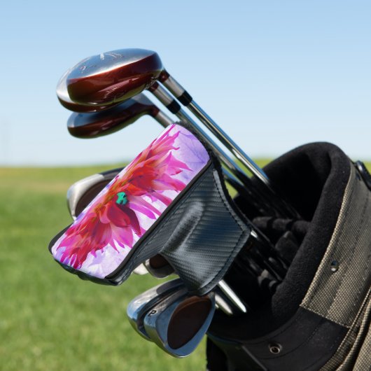 Atemberaubend Rot und Heiß rosa Kaktus Dahlia Golf Headcover (In Situ)