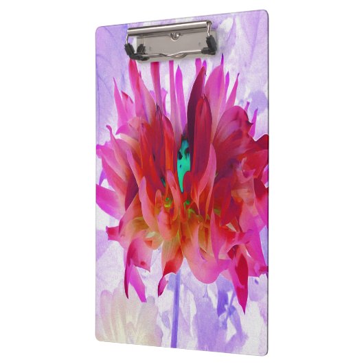 Atemberaubend Rot und Heiß rosa Kaktus Dahlia Klemmbrett (Links)
