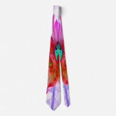 Atemberaubend Rot und Heiß rosa Kaktus Dahlia Krawatte (Vorderseite)