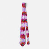 Atemberaubend Rot und Heiß rosa Kaktus Dahlia Krawatte (Vorderseite)