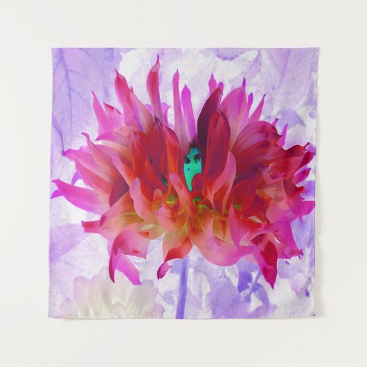 Atemberaubend Rot und Heiß rosa Kaktus Dahlia Wandteppich (Vorderseite)