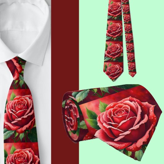 Atemberaubend Rote Rosen Neck Tie Krawatte