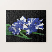 Atemberaubend Royal Blue & White Gladiolus Sword L Puzzle (Horizontal)