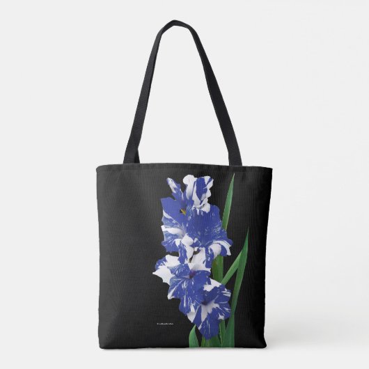 Atemberaubend Royal Blue & White Gladiolus Sword L Tasche (Rückseite)