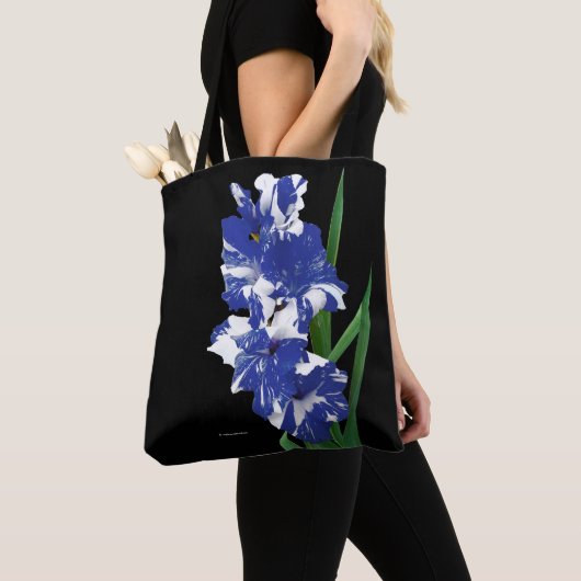 Atemberaubend Royal Blue & White Gladiolus Sword L Tasche (Von Nahem)