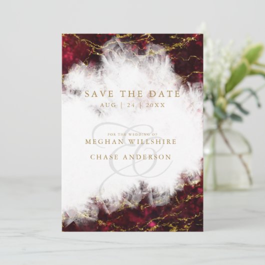 Atemberaubend Ruby Crystal Geode Einladung (Stehend Vorderseite)