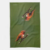 Atemberaubend Rufous Hummingbird auf dem Kirschbau Geschirrtuch (Vertikal)