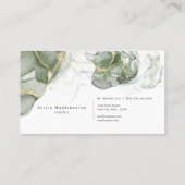 Atemberaubend Sage Green Gold Akzente Alkohol Tint Visitenkarte (Rückseite)