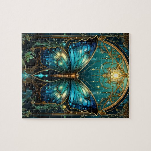 Atemberaubend Sapphire Blue Butterfly Puzzle (Horizontal)