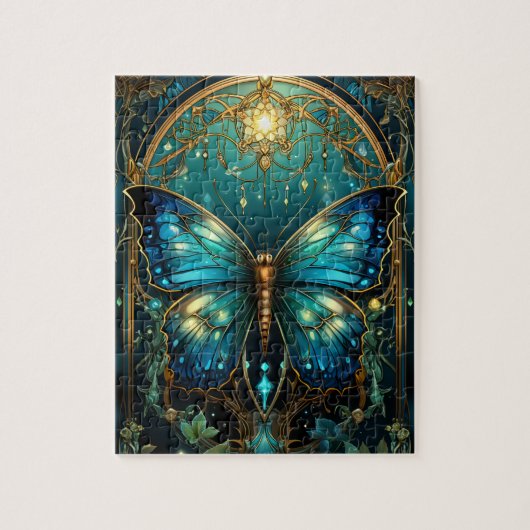 Atemberaubend Sapphire Blue Butterfly Puzzle (Vertikal)