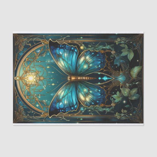 Atemberaubend Sapphire Blue Butterfly Seidenpapier (Vorderseite)