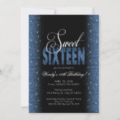 Atemberaubend Sapphire Blue Sweet 16 Party Einladu Einladung (Vorderseite)