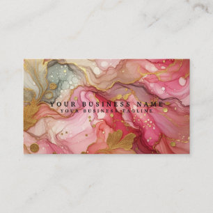 Atemberaubend schönes Rosa und Gold Alkoholtinte W Visitenkarte