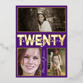 Atemberaubend School Colors 3 Foto Foil Einladung (Vorderseite)