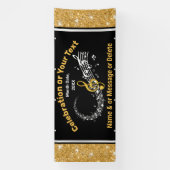 Atemberaubend-, Schwarz-, Gold- und Weißbanner, Mu Banner (Vertikal)